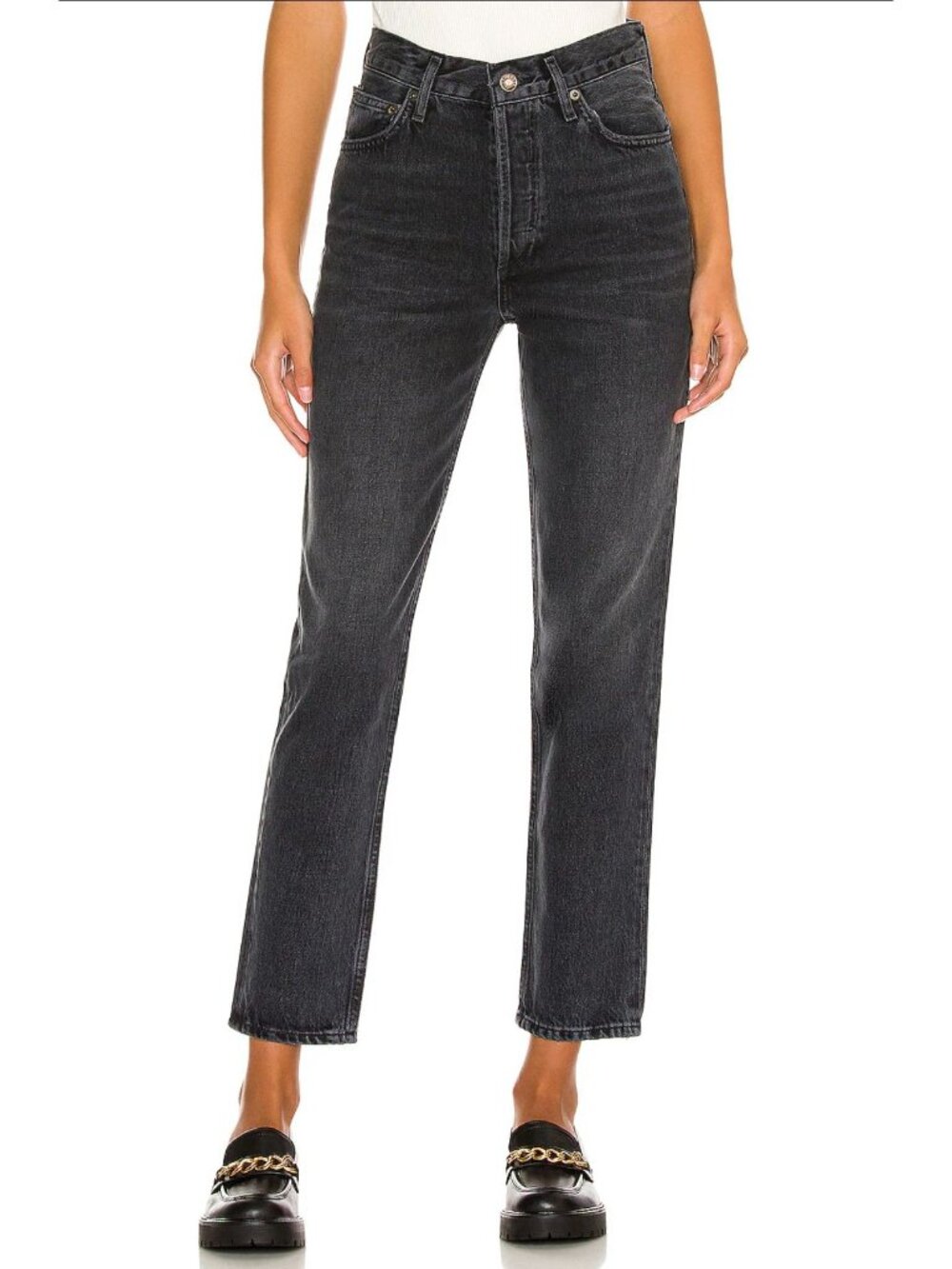 Agolde Fen High Rise Relaxed Taper Jeans 25 Minimalist Contemporary Everyday